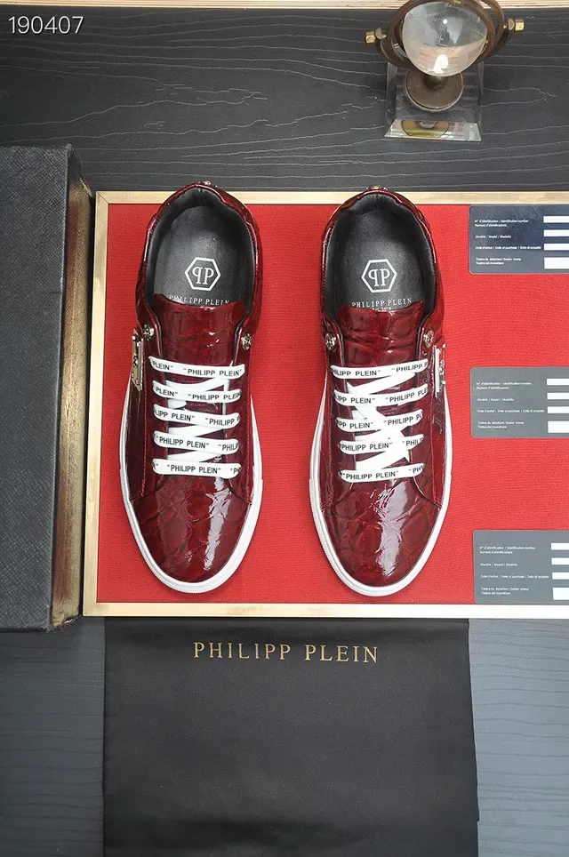 Philipp Plein sneakers lifestyle de crocodilo embossado vermelho 5