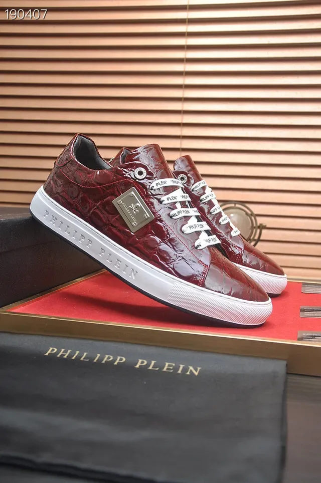 Philipp Plein sneakers lifestyle de crocodilo embossado vermelho 6