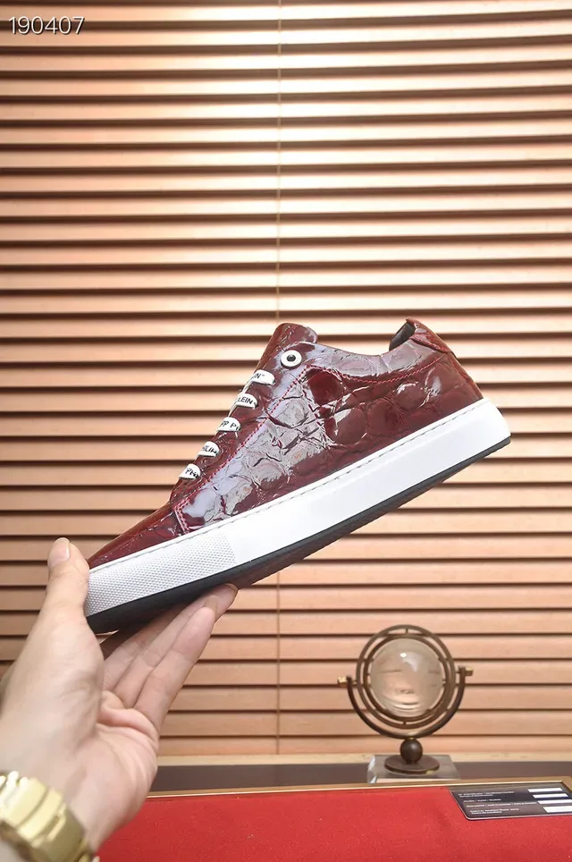Philipp Plein sneakers lifestyle de crocodilo embossado vermelho 7