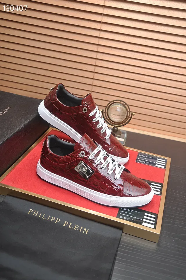 Philipp Plein sneakers lifestyle de crocodilo embossado vermelho 8