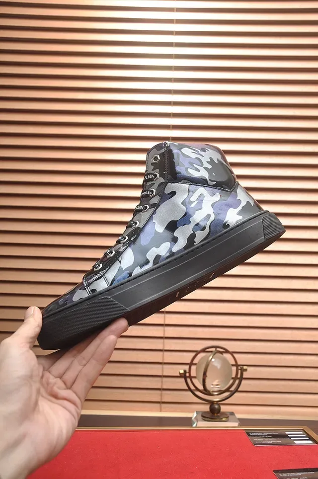 Philipp Plein High-Top Lifestyle Sneaker Multicolor Black Glossy Camouflage Lifestyle Sneakers 6