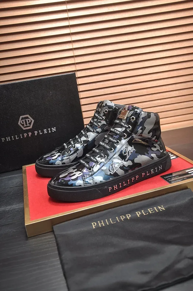 Philipp Plein High-Top Lifestyle Sneaker Multicolor Black Glossy Camouflage Lifestyle Sneakers 7