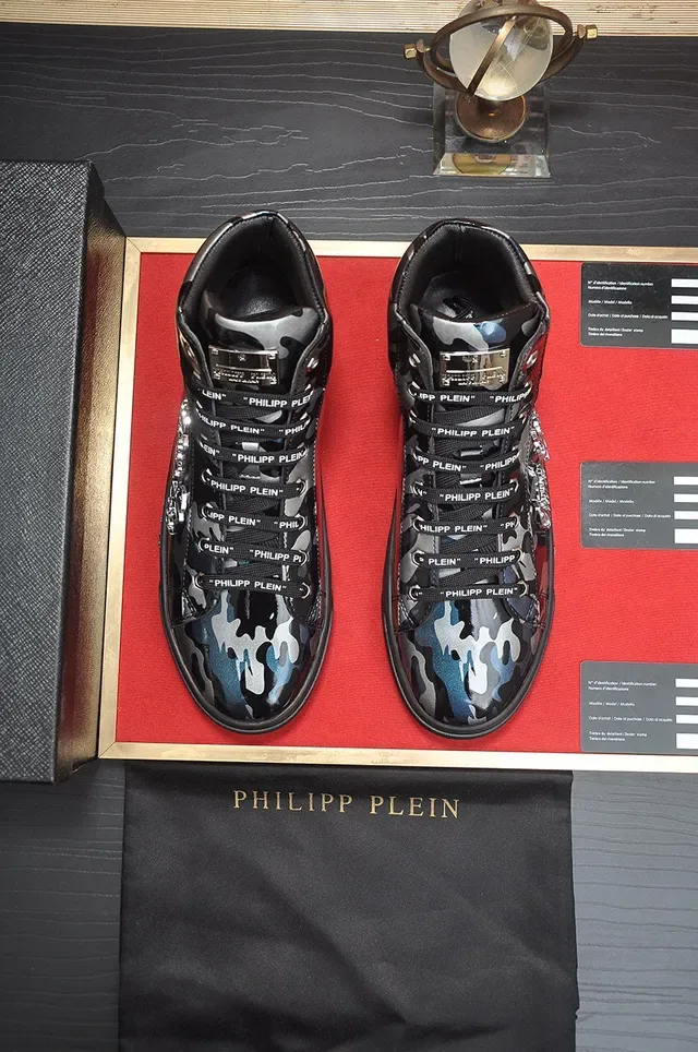 Philipp Plein High-Top Lifestyle Sneaker Multicolor Black Glossy Camouflage Lifestyle Sneakers 9