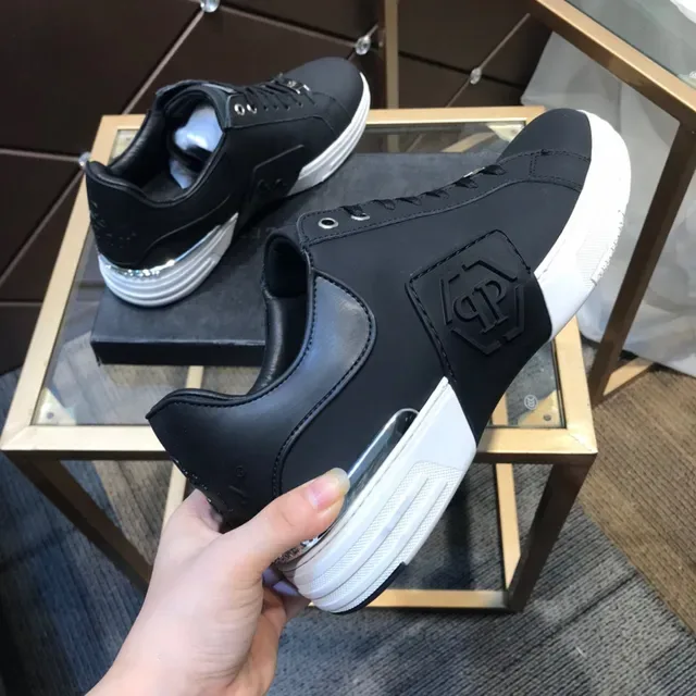 Philipp Plein PP Logo أحذية رياضية أسود وأبيض لايف ستايل 5
