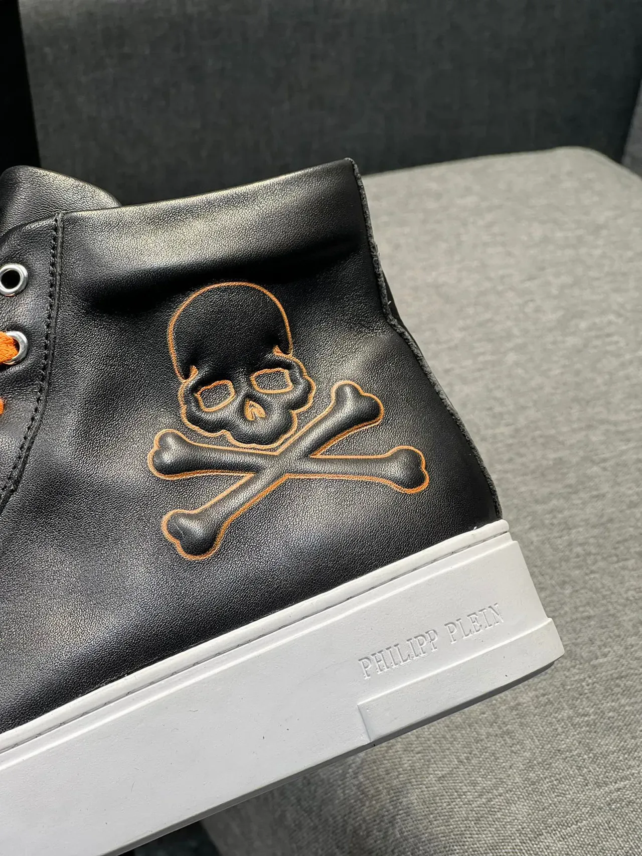 Philipp Plein Broderie Crâne Noir Baskets Lifestyle Hautes 8