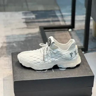 Philipp Plein 白银绗缝针织鞋面超大雕塑底厚底运动鞋