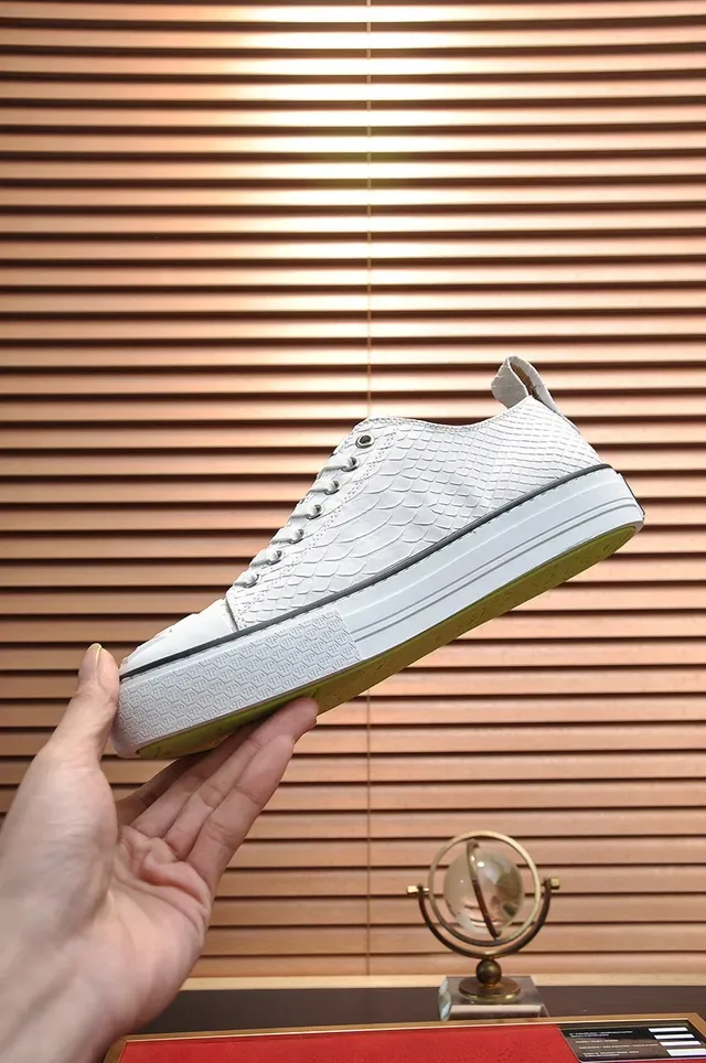 Philipp Plein Sneakers Lifestyle à Encolure Basse Texturisées Peau de Serpent Blanche 6