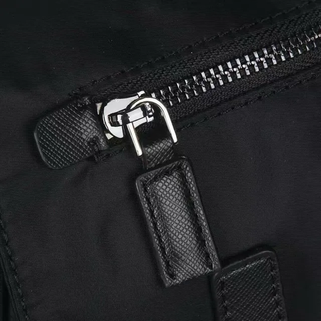 Prada Black Structured Nylon Dual Buckle Straps Messenger Bag 3