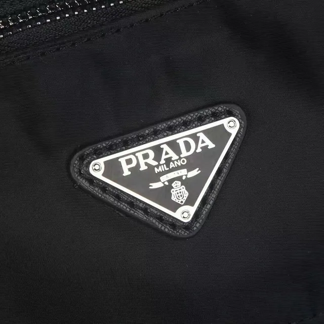 Prada Black Structured Nylon Dual Buckle Straps Messenger Bag 4