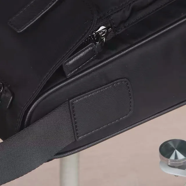 Prada Black Structured Nylon Dual Buckle Straps Messenger Bag 5