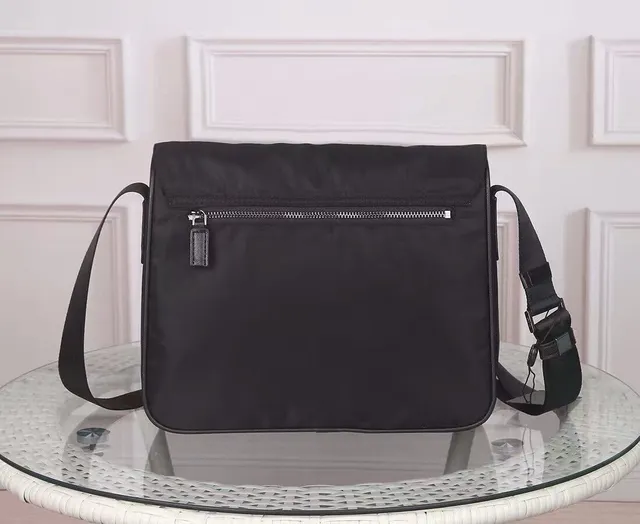 Prada Black Structured Nylon Dual Buckle Straps Messenger Bag 8