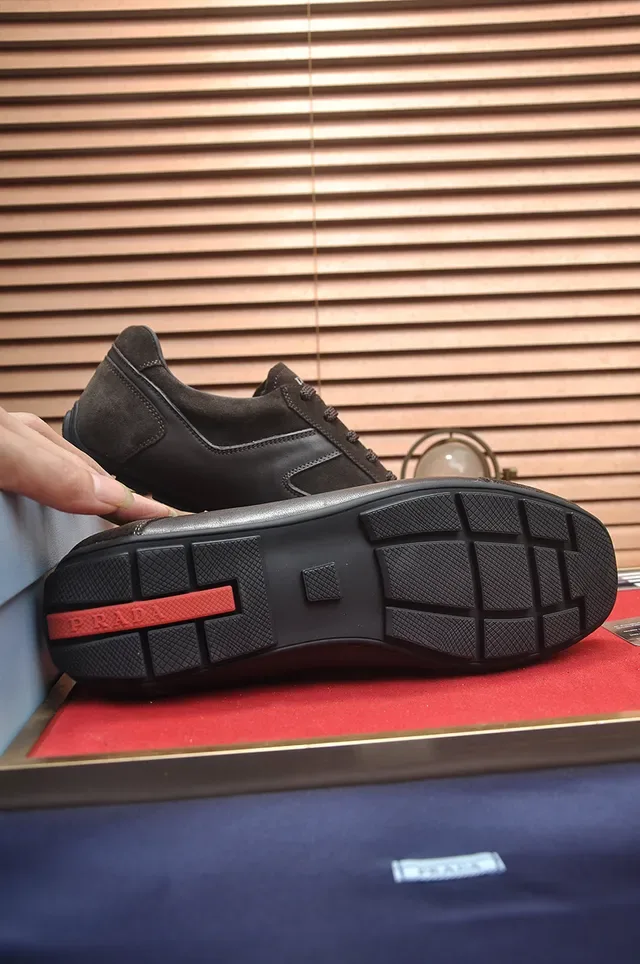 Prada Brown Suede and Leather Panelled Lifestyle Sneaker 3