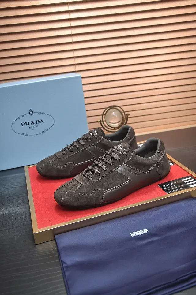 Prada Brown Suede and Leather Panelled Lifestyle Sneaker 4