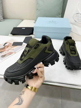 Prada Cloudbust Army Green and Black Chunky Sneakers 5