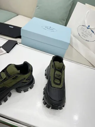 Prada Cloudbust Army Green and Black Chunky Sneakers 7