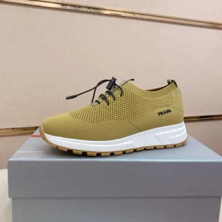 Prada Cloudbust Beige White superior de punto cuello de calcetín ajustado zapatillas lifestyle