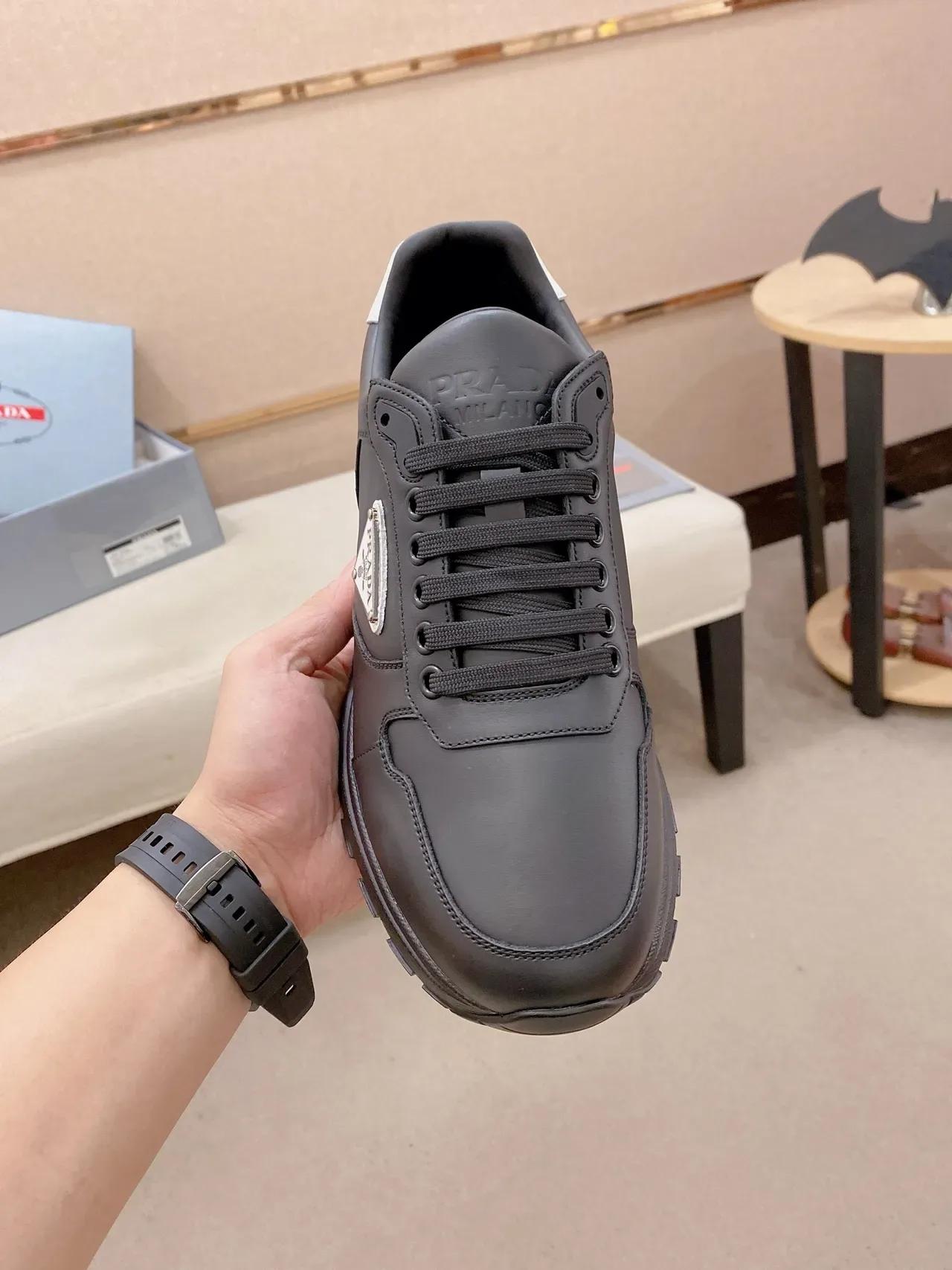 Prada Cloudbust Black Leather Lifestyle Sneakers 6