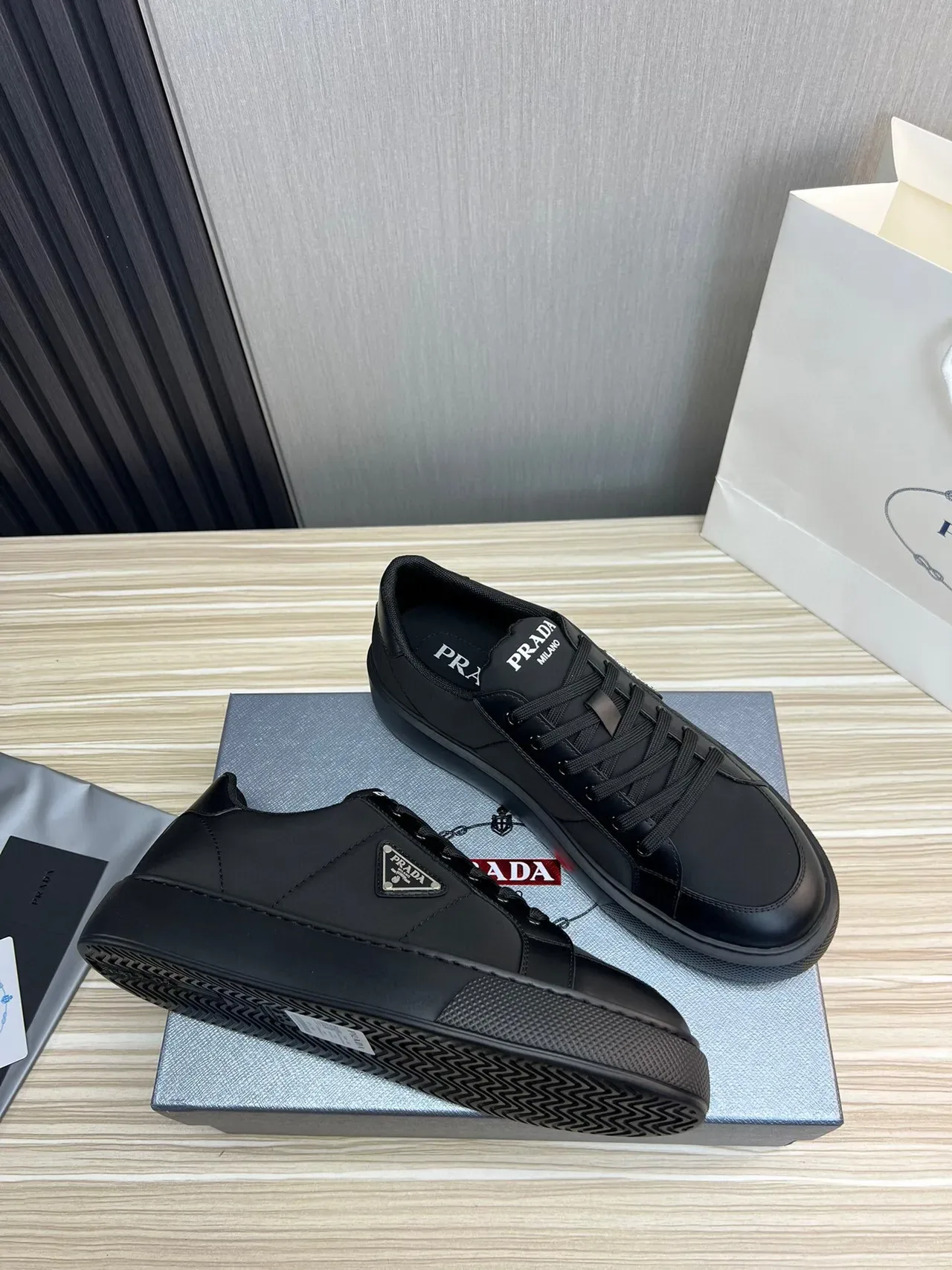 Prada Cloudbust Black Low-Top Mixed-Material Lifestyle Sneakers 3