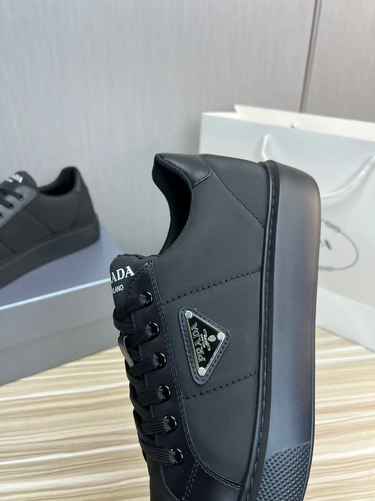 Prada Cloudbust Black Low-Top Mixed-Material Lifestyle Sneakers 5
