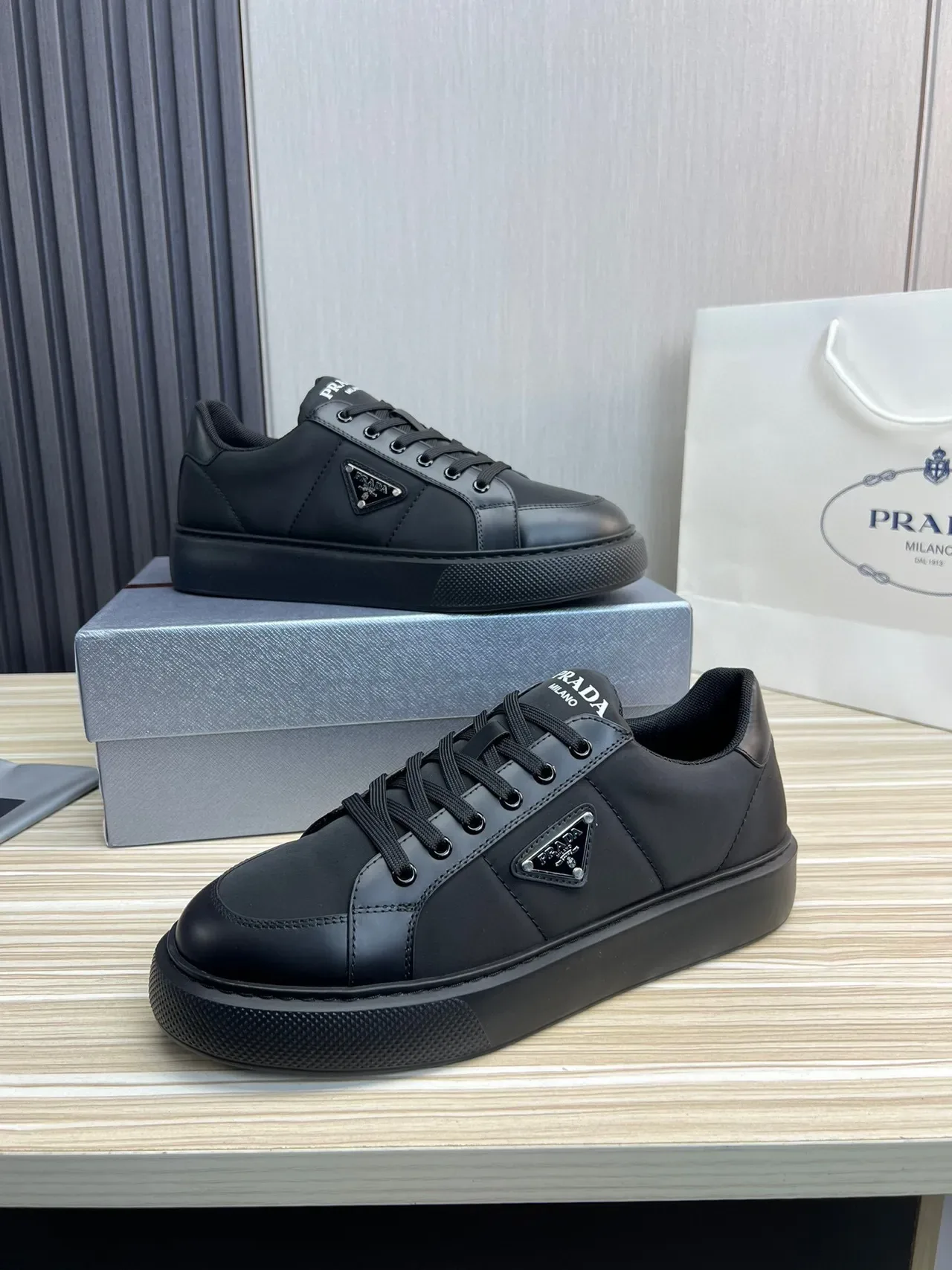 Prada Cloudbust Black Low-Top Mixed-Material Lifestyle Sneakers 7