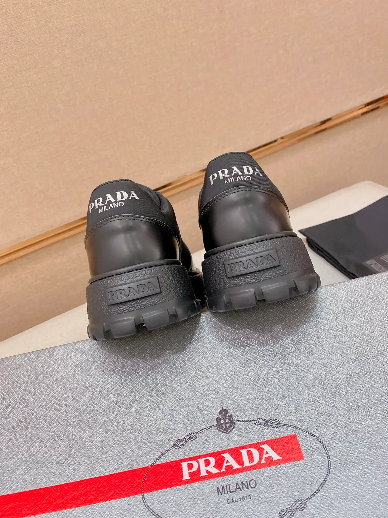 Prada Cloudbust Black Platform Sole Mixed-Material Upper Chunky Sneakers 4