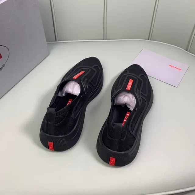 Prada Cloudbust Noir Rouge Sneakers Lifestyle Slip-On en Tricot 2