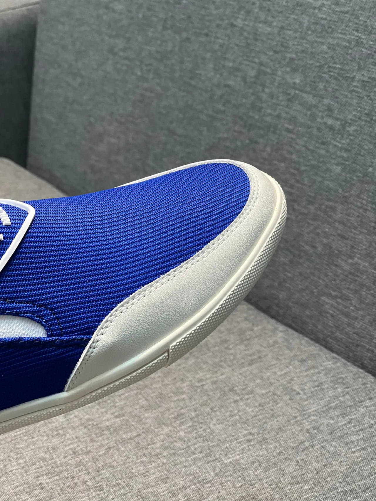 Prada Cloudbust Blue and White Knit Slip-On Loafers 3