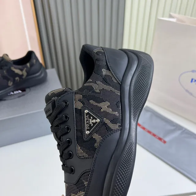 Prada Cloudbust Camo Mesh Black Lifestyle Sneakers 3