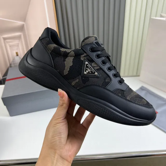 Prada Cloudbust Camo Mesh Black Lifestyle Sneakers 4