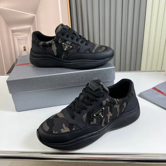 Prada Cloudbust Camo Mesh Black Lifestyle Sneakers 7