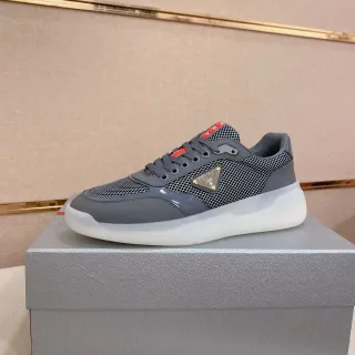 Prada Cloudbust Chaussures Lifestyle Gris Maille et Synthétique Brillant