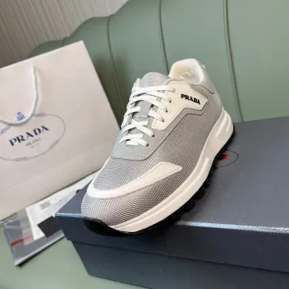 Prada Cloudbust Gris Blanco Malla Superior Recubrimiento Asimétrico Zapatillas Lifestyle