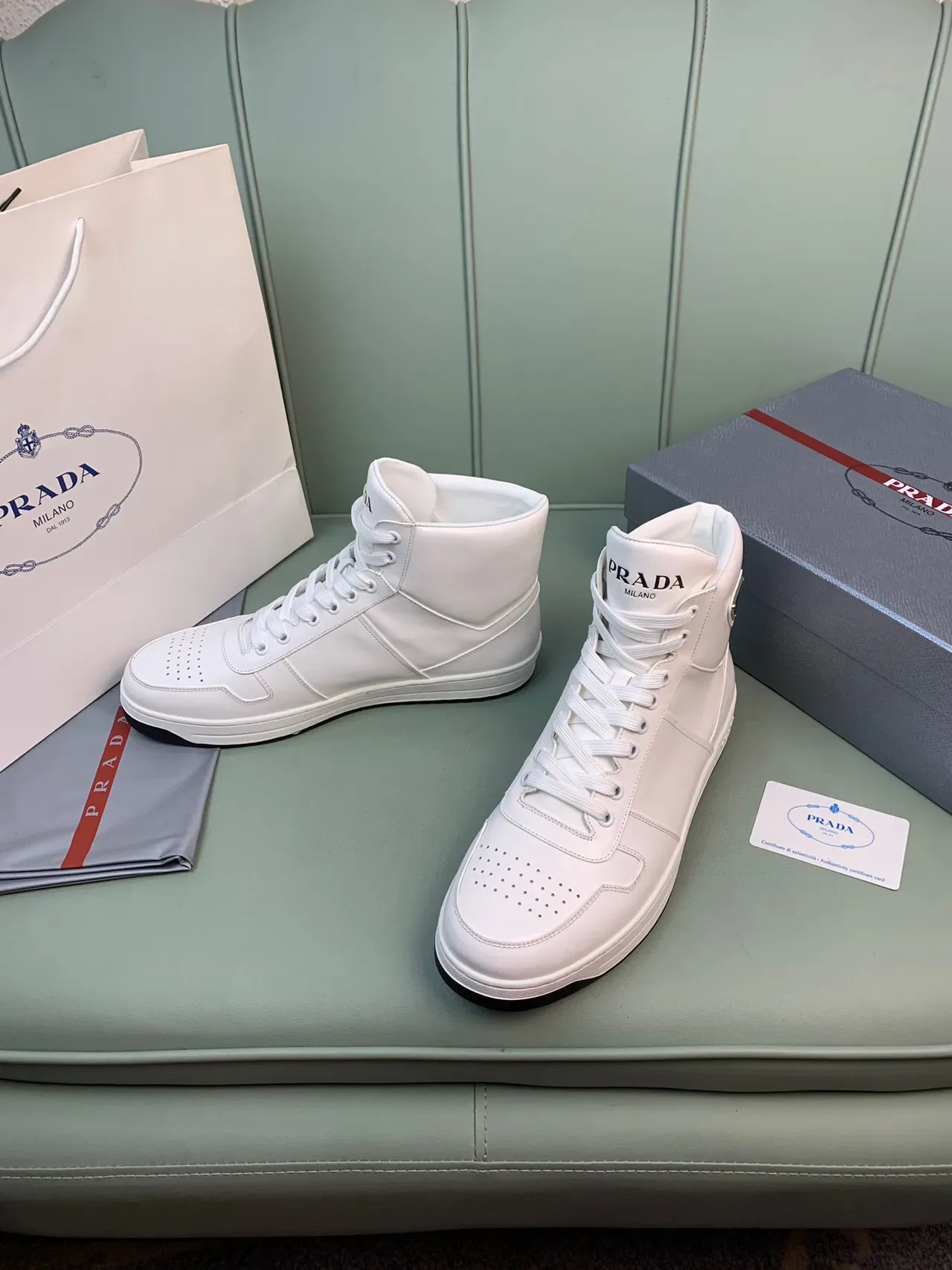 Prada Cloudbust High-Top White Lifestyle Sneakers 8