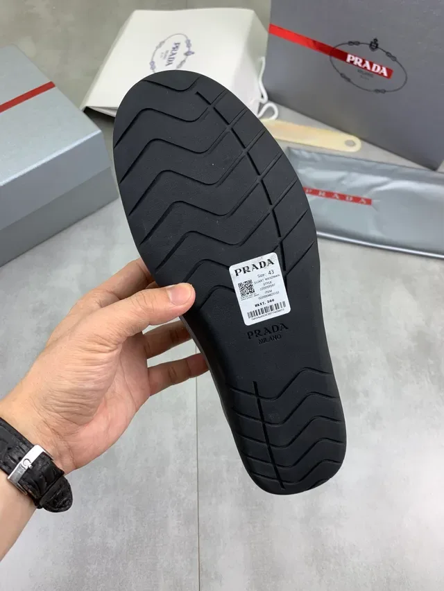 Prada Cloudbust Laceless Gray and Black Lifestyle Sneakers 2