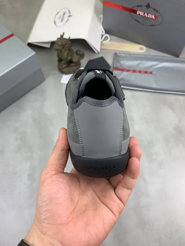 Prada Cloudbust Laceless Gray and Black Lifestyle Sneakers 3