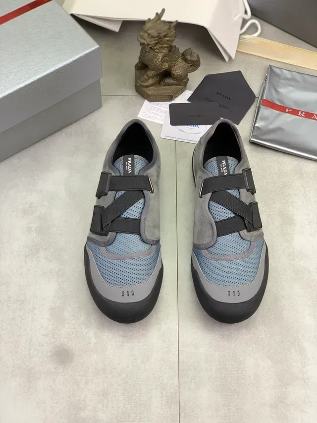 Prada Cloudbust Laceless Gray and Black Lifestyle Sneakers 5