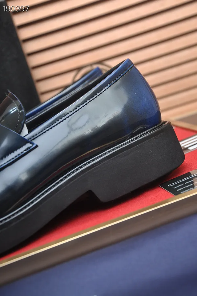 Prada Cloudbust Loafer Navy Blue Glossy Leather Loafers 4