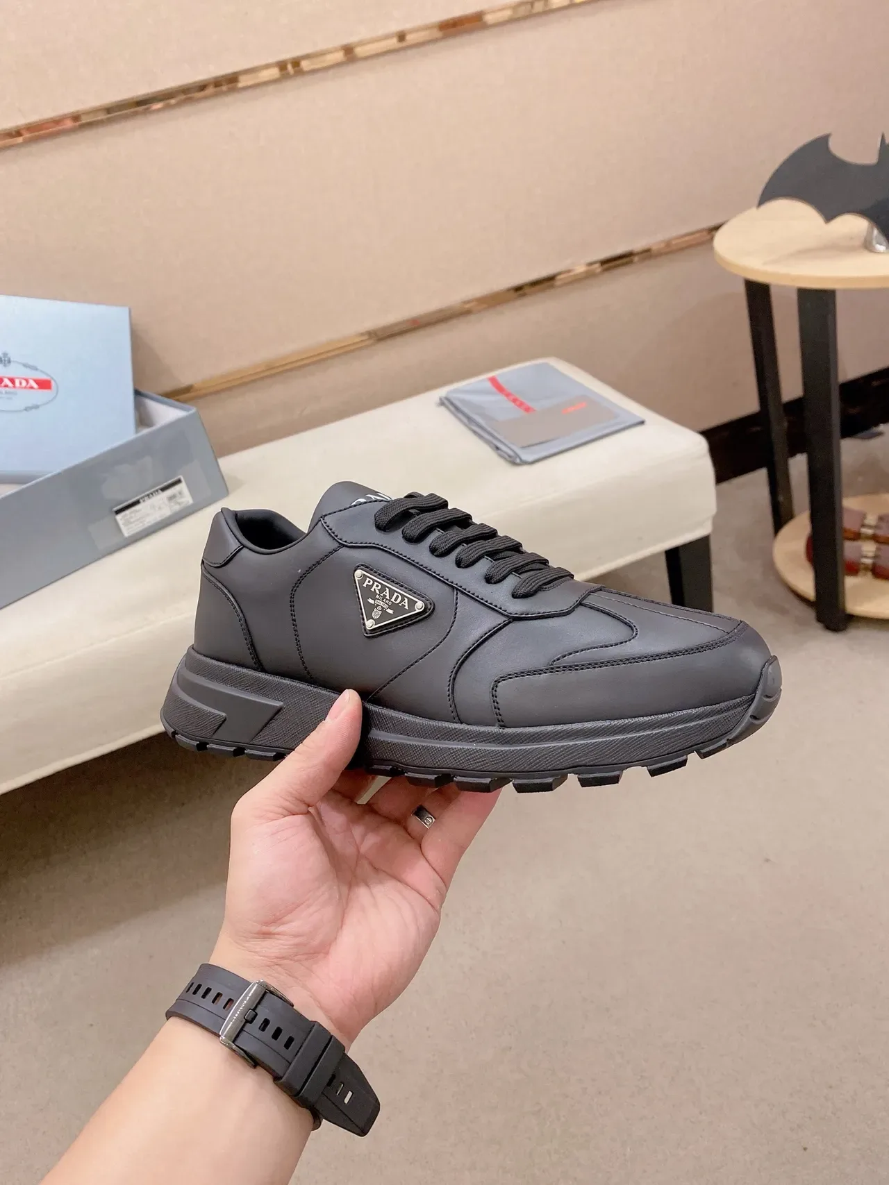 Prada Cloudbust Monochrome Black Lifestyle Sneakers 4