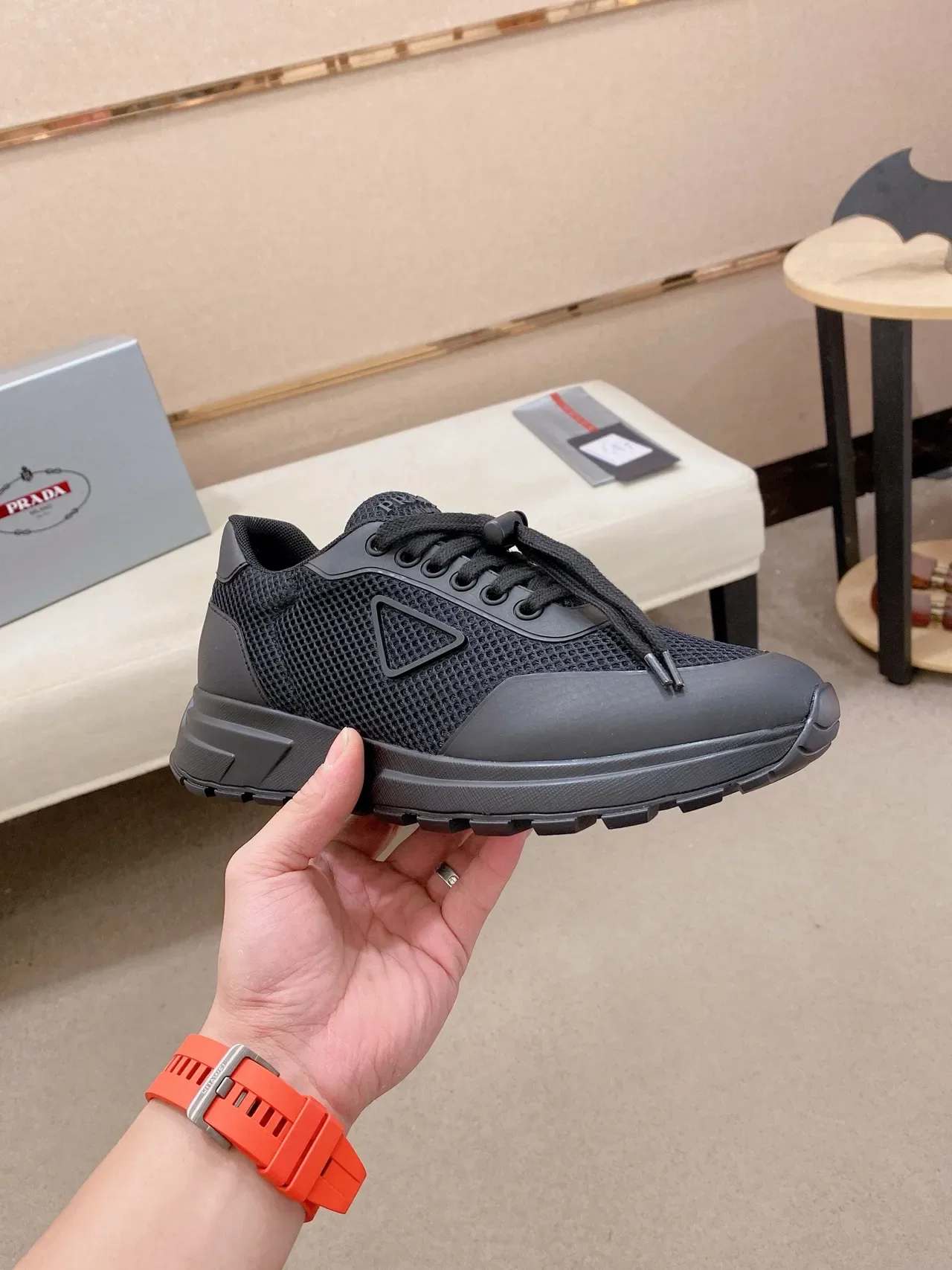 Prada Cloudbust Monochrome Black Lifestyle Sneakers 6