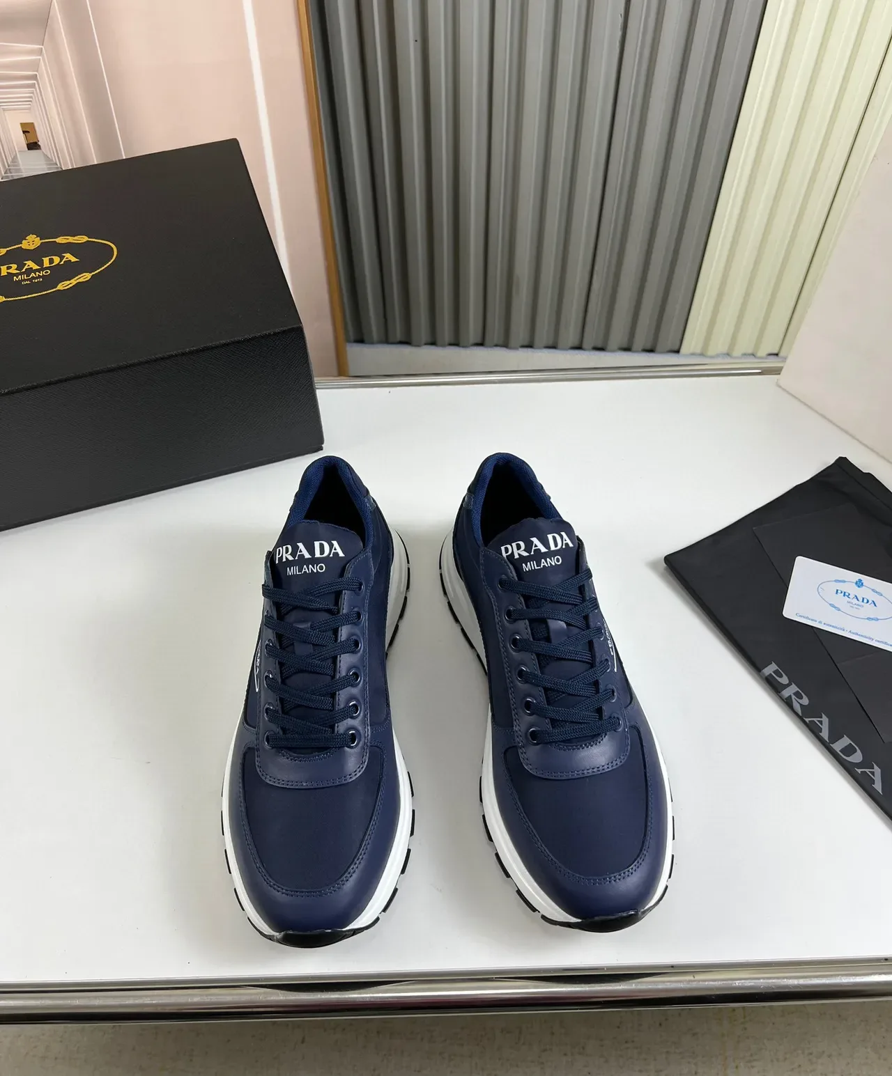 Prada Cloudbust Navy Textile Lifestyle Sneakers 7