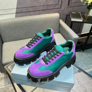 Prada Cloudbust بنفسجي وطقيل سويد أحذية رياضية سميكة