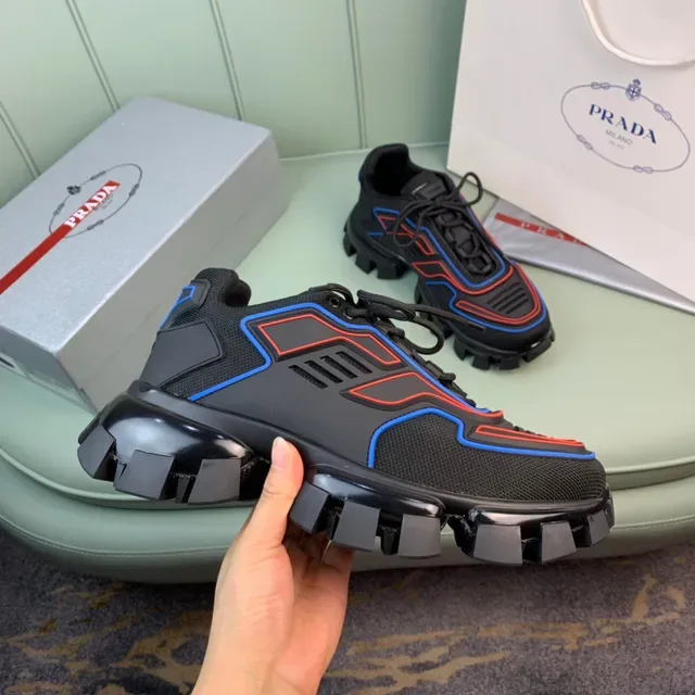 Prada Cloudbust Thunder Black Red Blue Chunky Sneakers 4