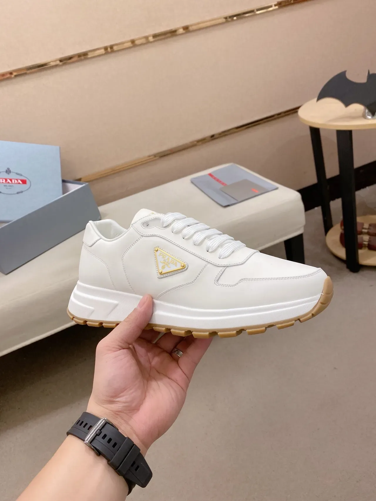 Prada Cloudbust White and Gum Lifestyle Sneakers 4