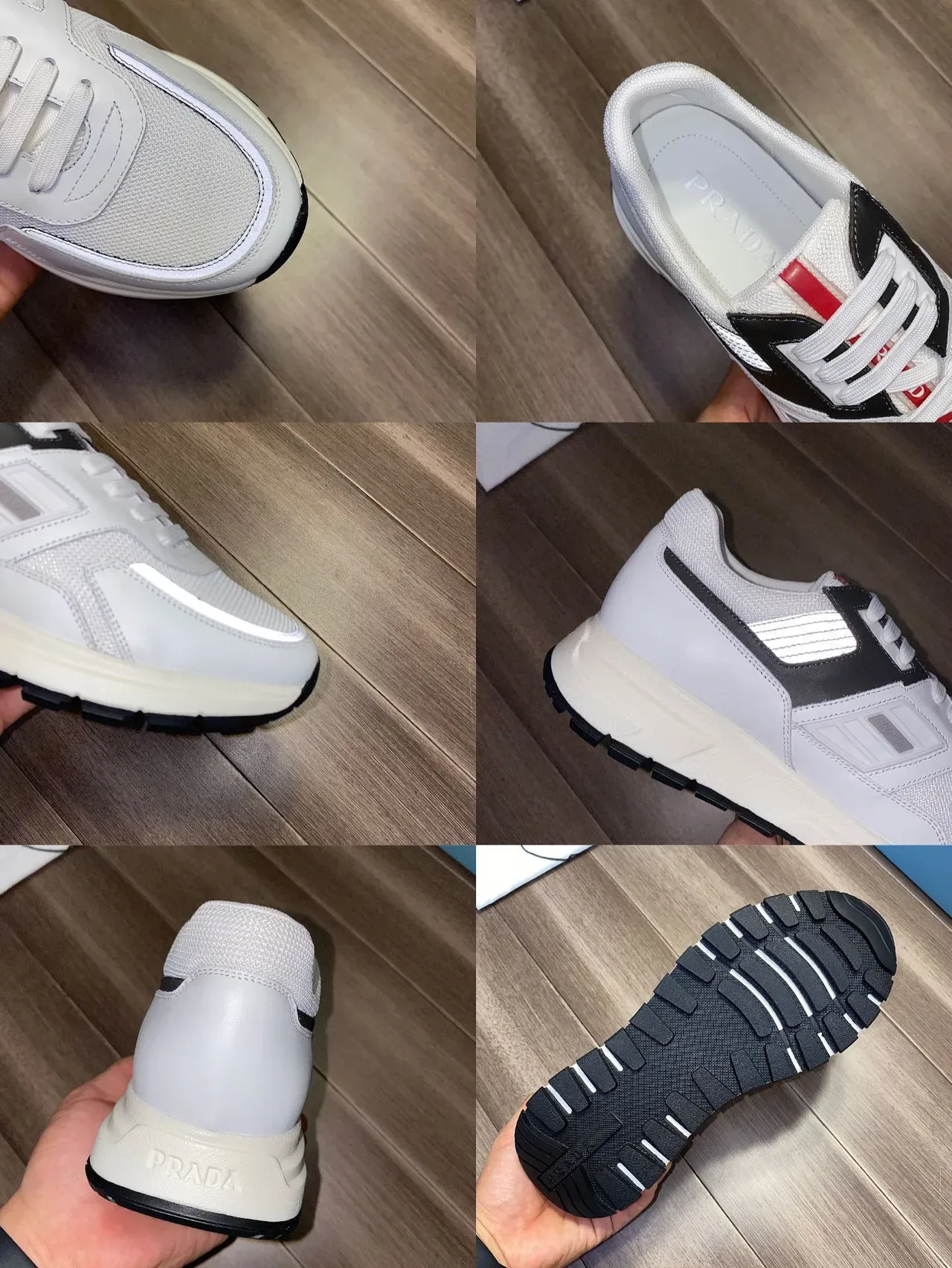 Prada Cloudbust White Black Reflective Lifestyle Sneakers 2