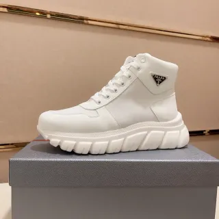Prada Cloudbust White High-Top Chunky Sneakers