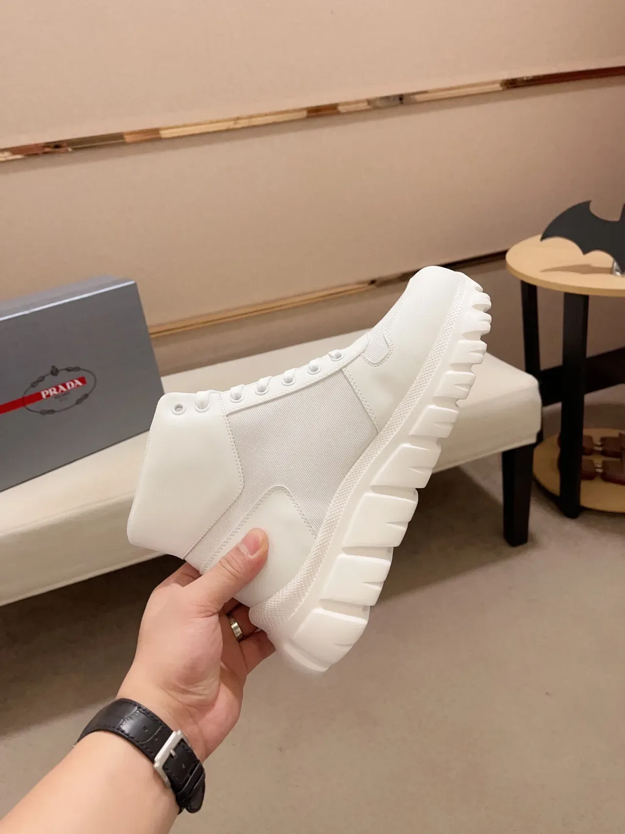 Prada Cloudbust White High-Top Chunky Sneakers 6