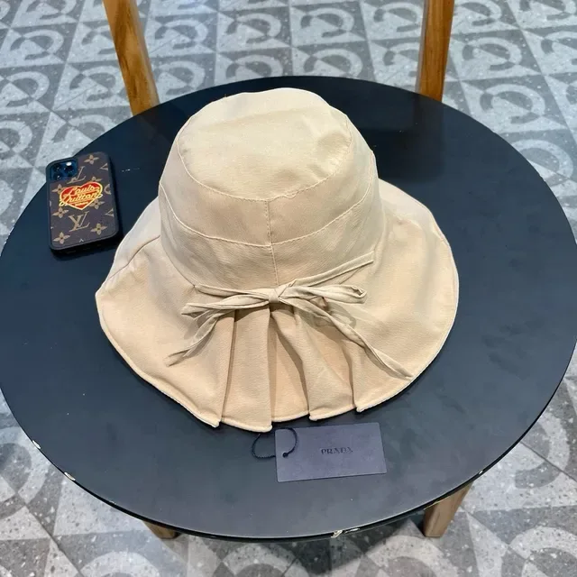 Prada Ivory Satin Bucket Hat 3