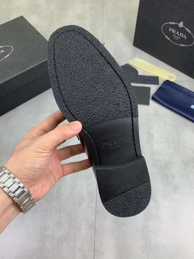 Prada Patent Leather Triangle Logo Loafer 2