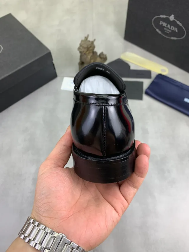Prada Patent Leather Triangle Logo Loafer 3