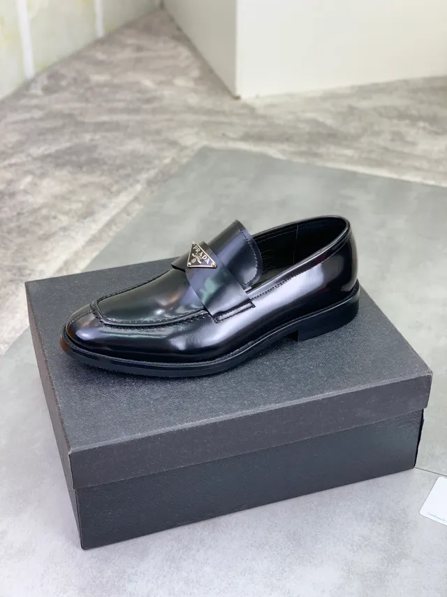 Prada Patent Leather Triangle Logo Loafer 4
